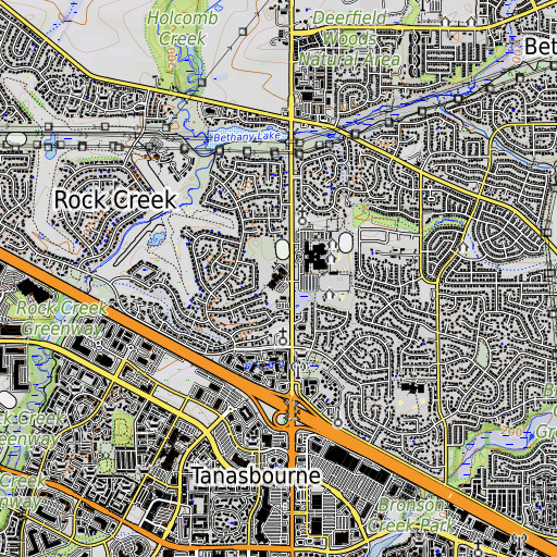 OpenTopoMap map of Rock Creek Elementary School, OR