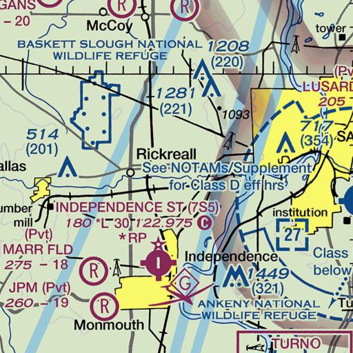 FAA VFR chart of Baskett Slough, OR