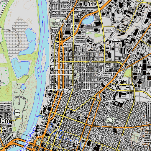 OpenTopoMap map of Highland Elementary School, OR