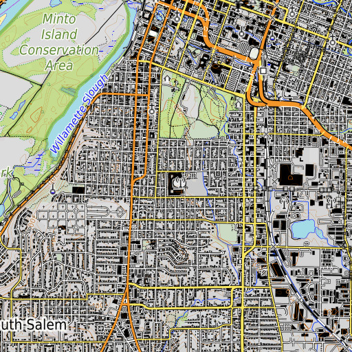 OpenTopoMap map of Howard Street Charter, OR