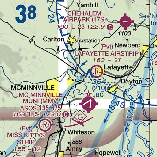 FAA VFR chart of Saint James Cemetery, OR