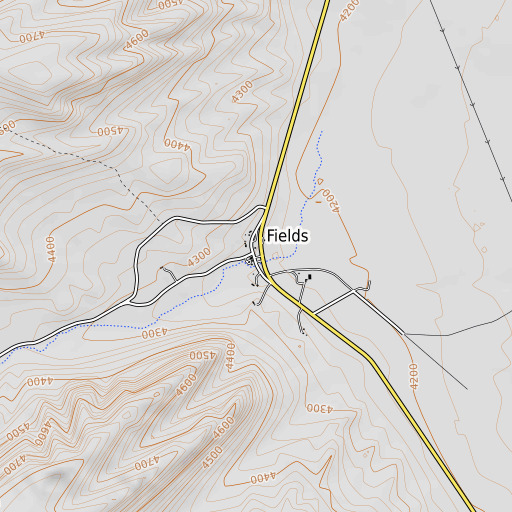 OpenTopoMap map of Fields Post Office, OR