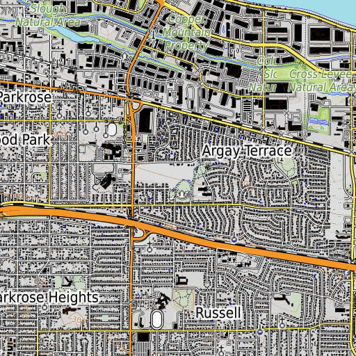 OpenTopoMap map of Beech Park, OR