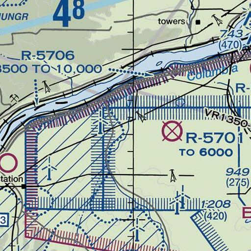 FAA VFR chart of Harriet (historical), OR