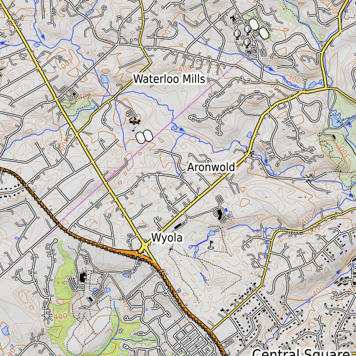OpenTopoMap map of Aronwold, PA