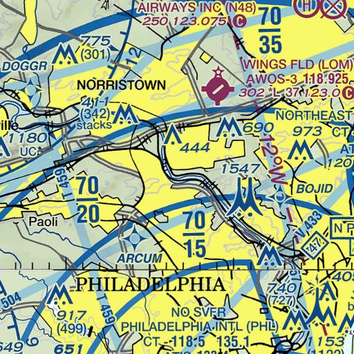 FAA VFR chart of Arrowmink Creek, PA