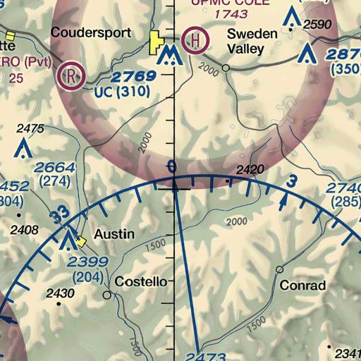 FAA VFR chart of Arts Trail, PA