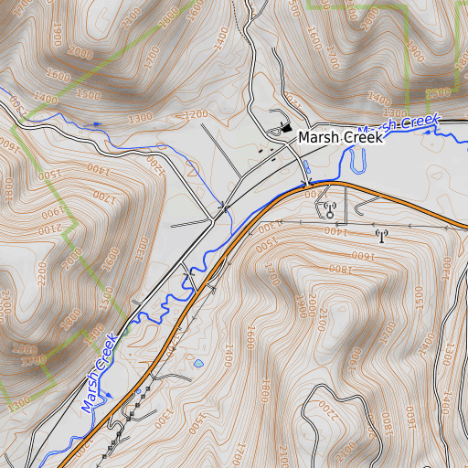 OpenTopoMap map of Asaph Run, PA