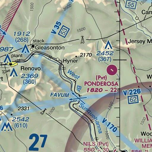 FAA VFR chart of Bear Pen Run, PA