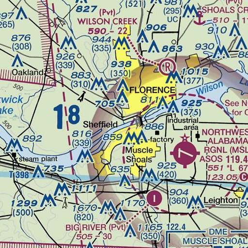 FAA VFR chart of Cypress Creek, AL