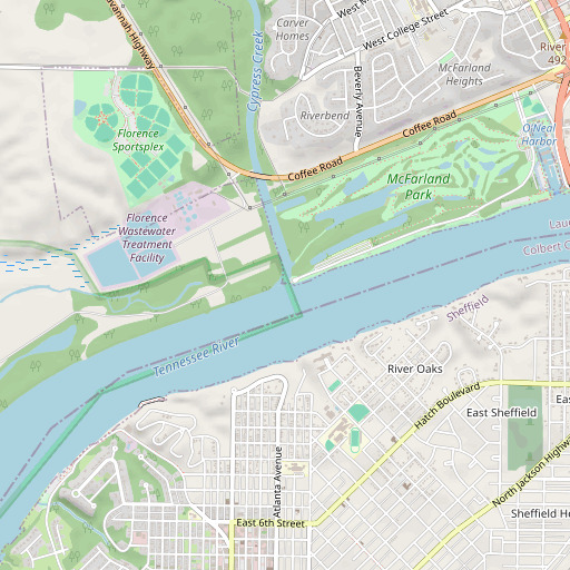 OpenStreetMap map of Cypress Creek, AL