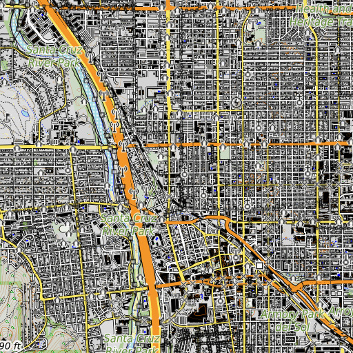 OpenTopoMap map of Spring Junior High School, AZ