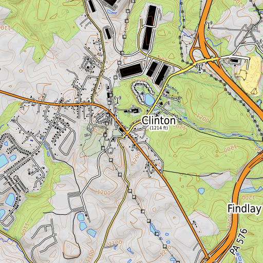 OpenTopoMap map of Clinton, PA