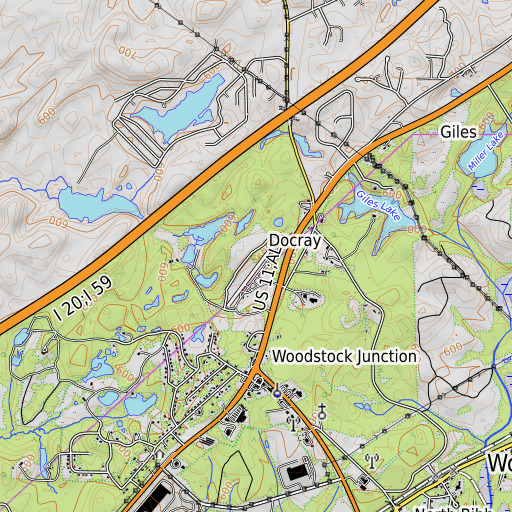 OpenTopoMap map of Docray, AL