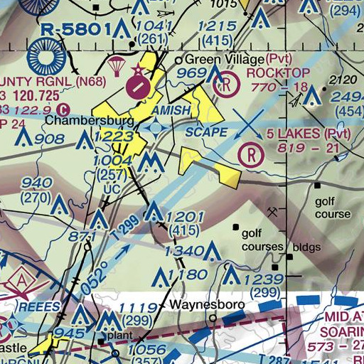 FAA VFR chart of Falling Spring, PA