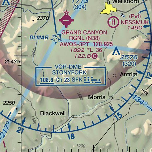 FAA VFR chart of Fork Point, PA