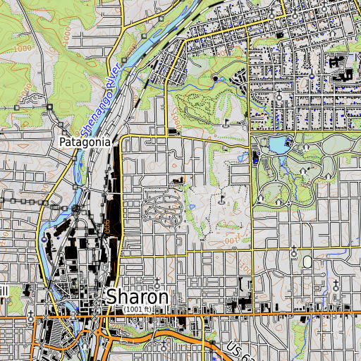OpenTopoMap map of Gamble School, PA