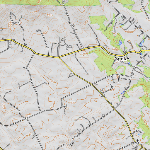 OpenTopoMap map of Gillespie School, PA