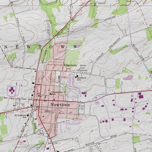 USGS 24K topo map of Goodnow School, PA