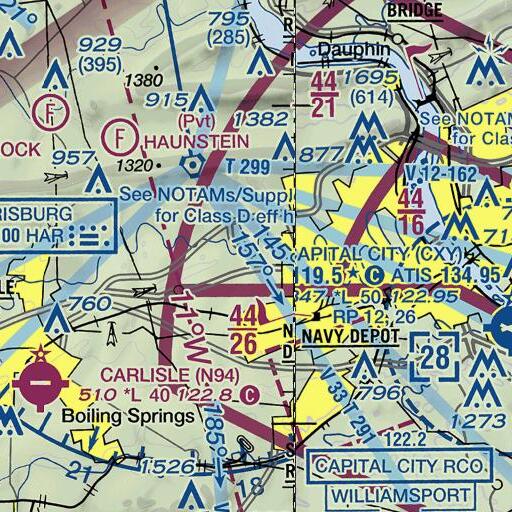 FAA VFR chart of Hogestown Run, PA