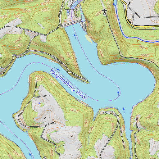 OpenTopoMap map of Horseshoe Bend, PA