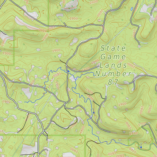 OpenTopoMap map of Irish Run, PA
