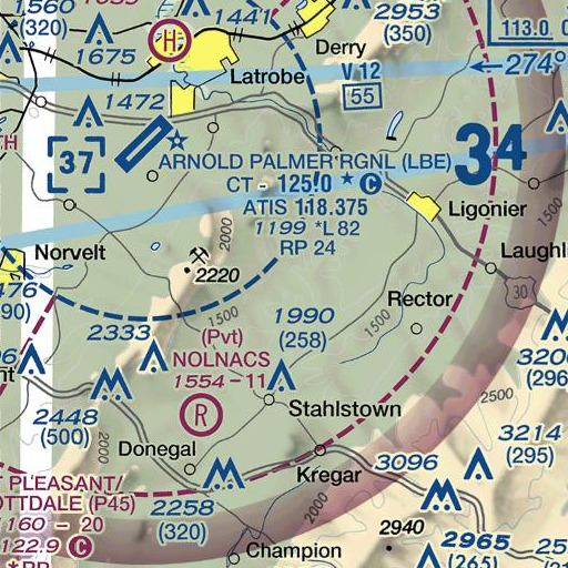 FAA VFR chart of Keffer Run, PA