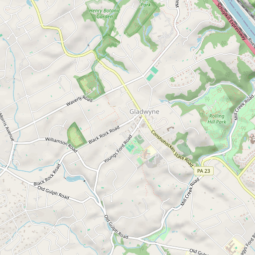 OpenStreetMap map of Merion Square School, PA