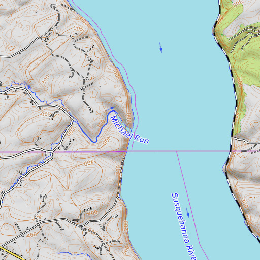 OpenTopoMap map of Michael Run, PA