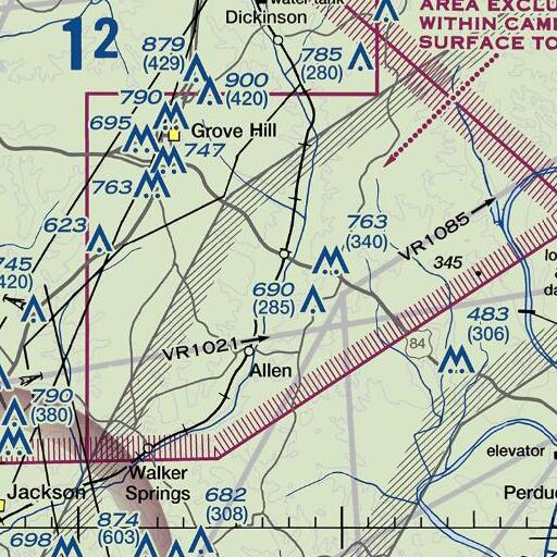 FAA VFR chart of Fishers Creek, AL
