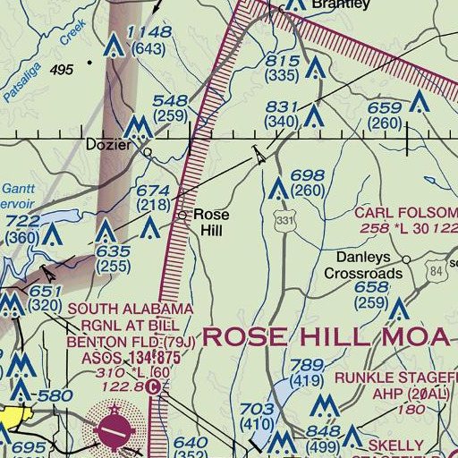 FAA VFR chart of Five Points, AL