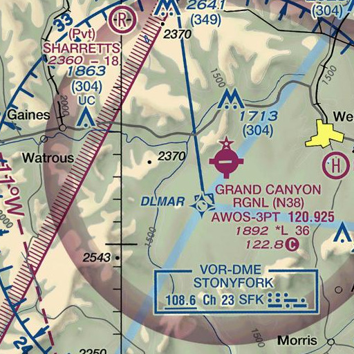 FAA VFR chart of Pinafore Run, PA
