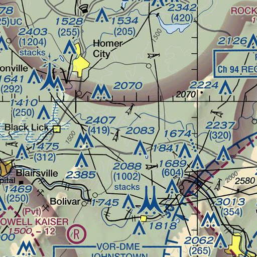 FAA VFR chart of Ramsey Run, PA