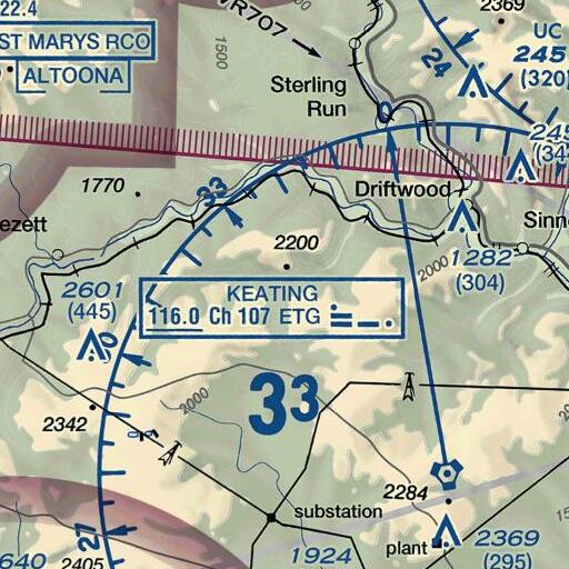 FAA VFR chart of Red Run, PA