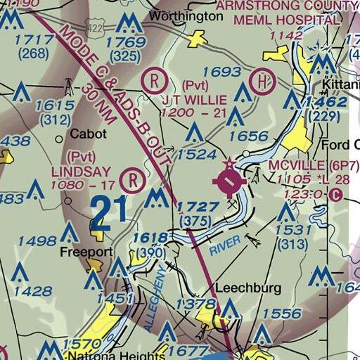 FAA VFR chart of Sloan School, PA