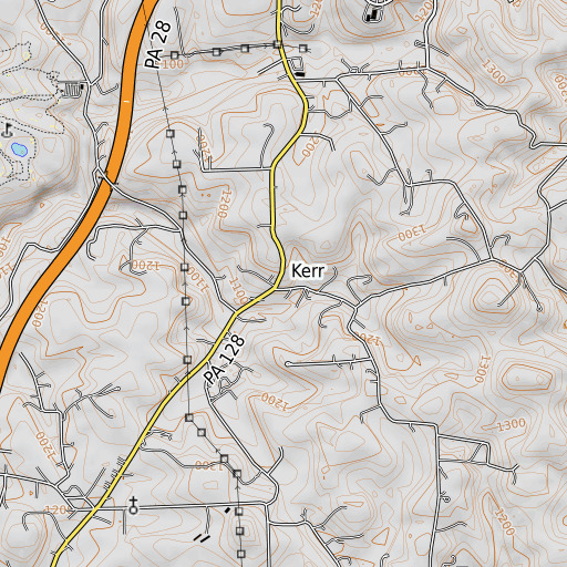 OpenTopoMap map of Sloan School, PA