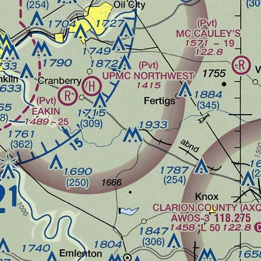 FAA VFR chart of Tarkiln Run, PA