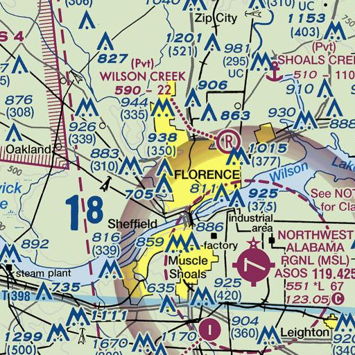 FAA VFR chart of Gilbert School, AL