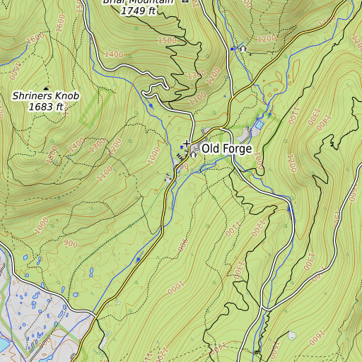 OpenTopoMap map of Trucker Run, PA