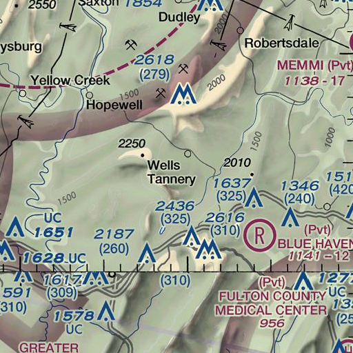 FAA VFR chart of Waterflat Trail, PA