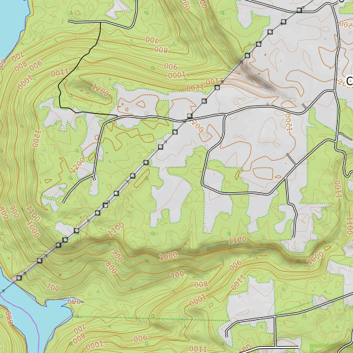 OpenTopoMap map of Godwin Point, AL