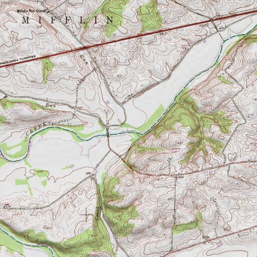 USGS 24K topo map of Whisky Run, PA