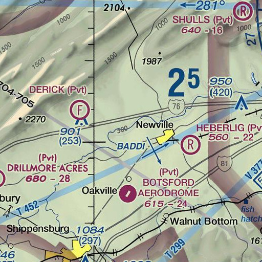 FAA VFR chart of Whisky Run, PA
