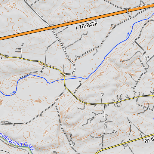 OpenTopoMap map of Whisky Run, PA