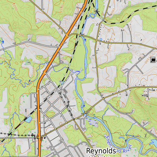 OpenTopoMap map of Big Run, PA