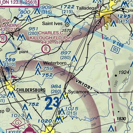 FAA VFR chart of Greasy Head Branch, AL
