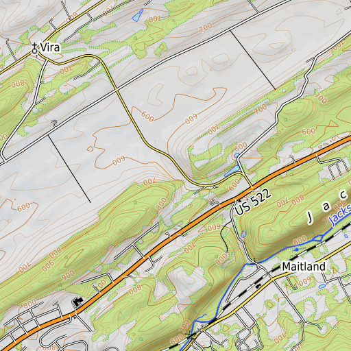 OpenTopoMap map of Hoopes School, PA
