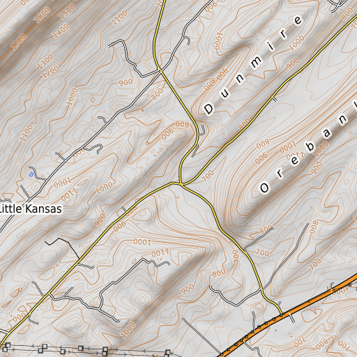 OpenTopoMap map of Pine Grove School, PA