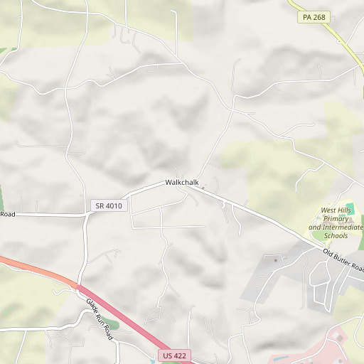 OpenStreetMap map of Walkchalk, PA