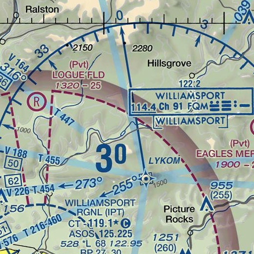 FAA VFR chart of Bear Creek, PA